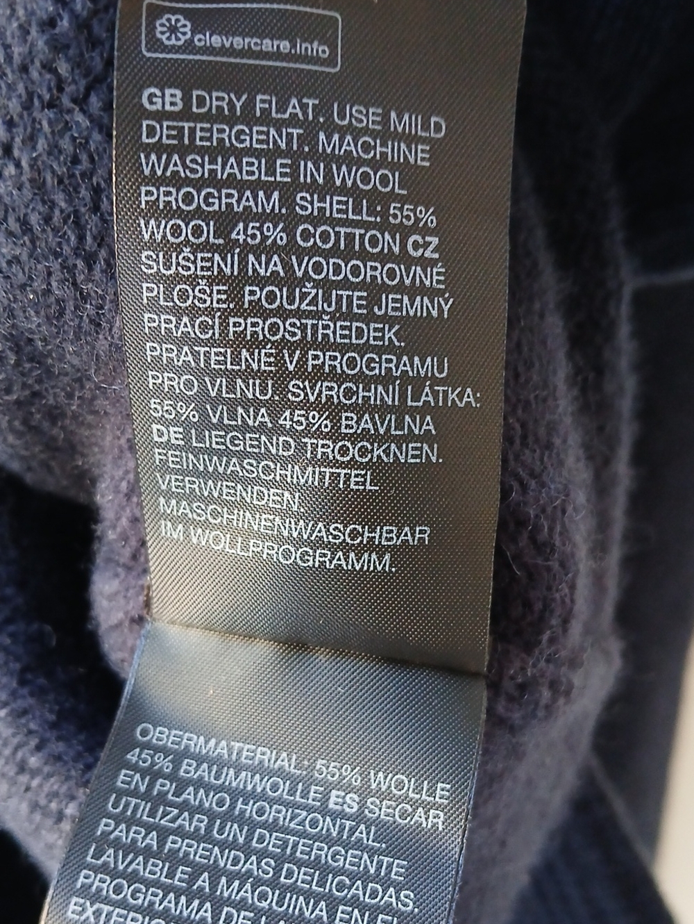 & Other Stories Mock Neck Wool Sweater Navy Blue Women's Small - Picture 5 of 6